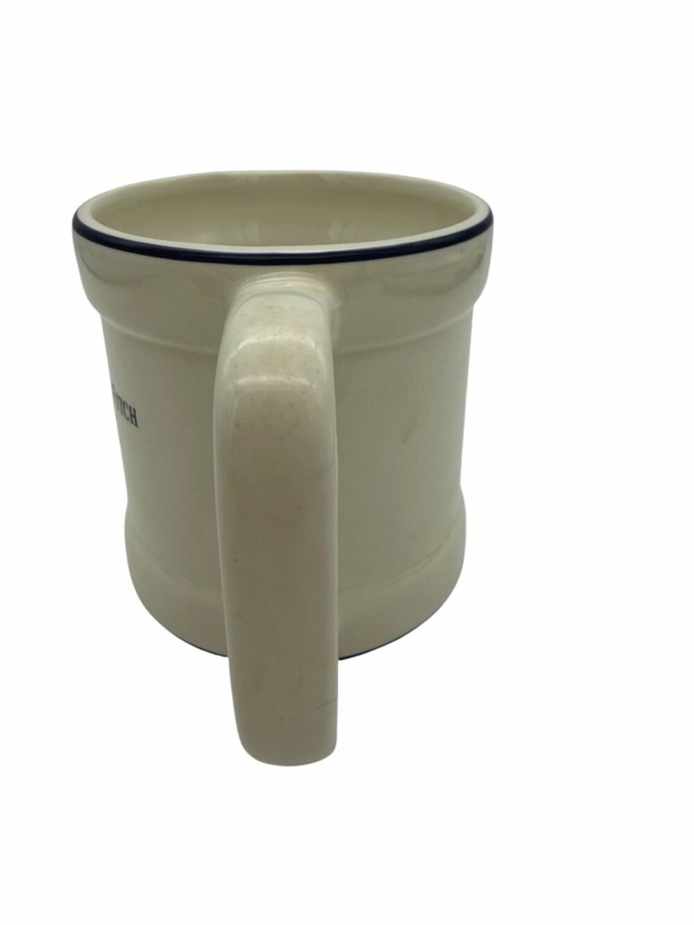 Abercrombie & Fitch Prinknash Pottery England Coffee Mug Blue Trim Cup Stoneware - Picture 5 of 7
